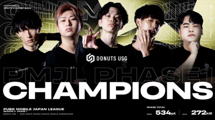 Donuts USG blev mester PUBG Mobile Japan League Season 2: Phase 1