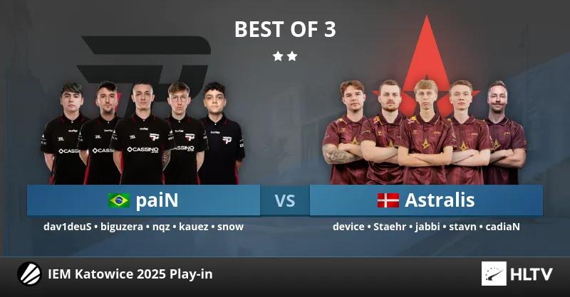 Astralis sikrede sig en plads i IEM Katowice 2025 Group Stage med en Win Over paiN Gaming