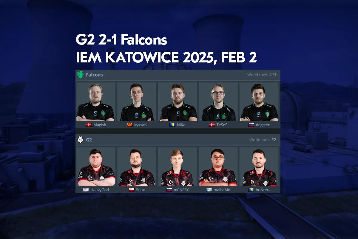 G2 falder næsten til Falcons ved IEM Katowice 2025