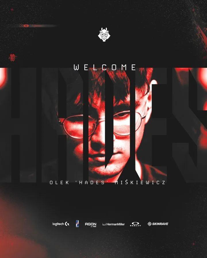 G2 underskrev en ny snigskytte i stedet for M0NESY, den tidligere Monte-spiller Hades slutter sig til