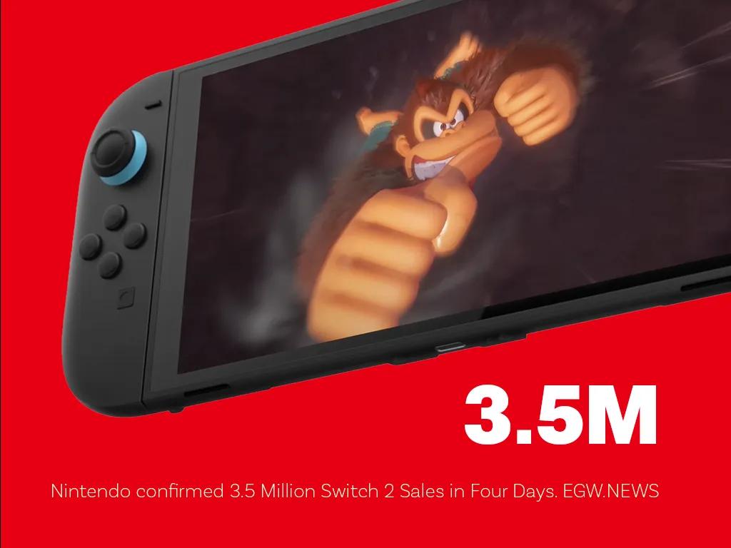 Switch 2 slår globale rekorder med 3,5 millioner solgte eksemplarer på fire dage