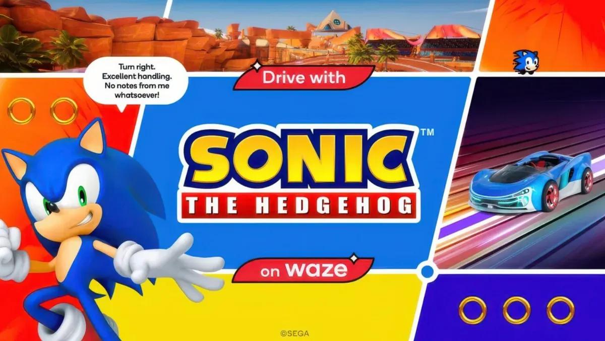 Sonic the Hedgehog kører ind i Waze som din nye køreledsager
