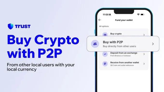 Trust Wallet lancerer P2P-tjeneste til handel med kryptovaluta i over 150 lande