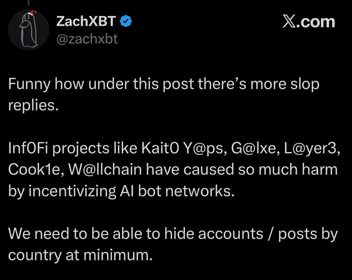 ZachXBT kritiserer InfoFi-projekter for at opmuntre AI-bots