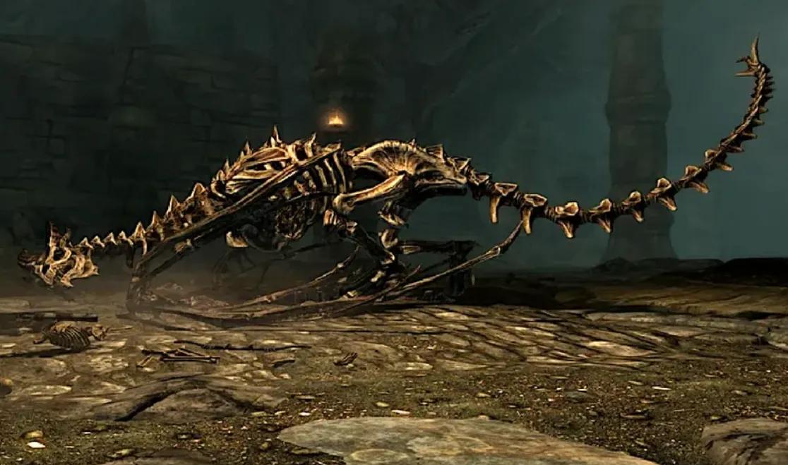 Fans sporer et Skyrim-dragebillede inde i et Dr. Who-afsnit