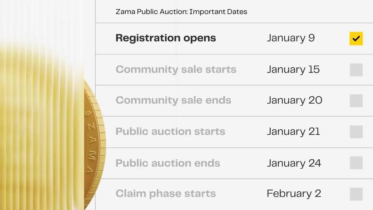 Zama Protocol starter registrering af tokensalg