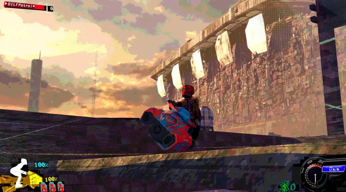 Fra The Desolation of Rain World kommer et højlydt og hurtigt Cyberpunk-racerspil