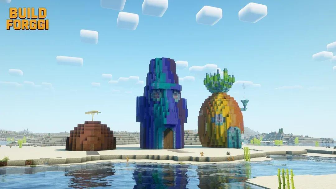 Minecraft-spiller genskaber SvampeBobs konkyliegade i fantastiske detaljer