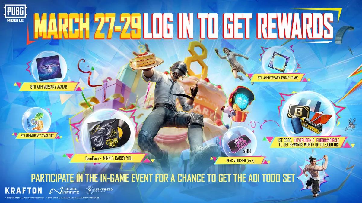 PUBG MOBILE starter 8-års jubilæumsfejring med eksklusive belønninger og events