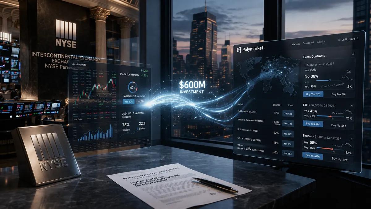 Intercontinental Exchange (NYSE-moderselskab) investerer yderligere 600 millioner dollars i Polymarket