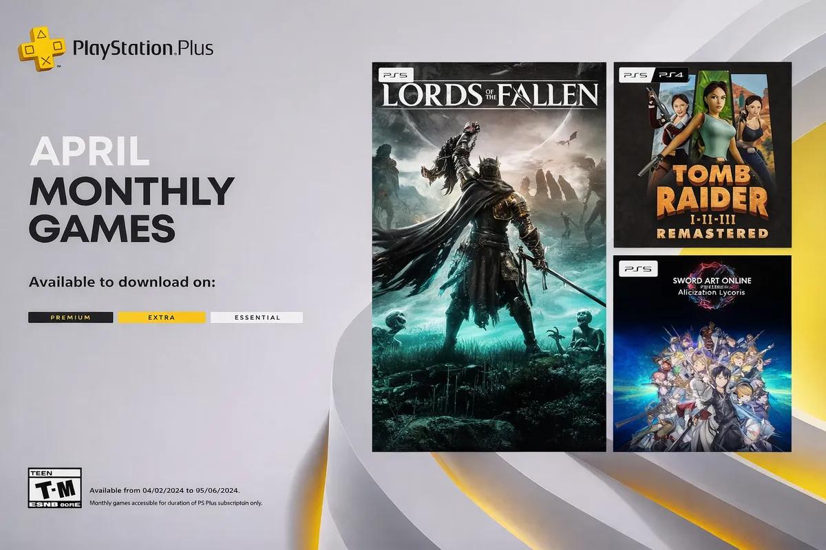 PlayStation Plus-spil i april 2026 afsløret - Lords of the Fallen, Sword Art Online og Tomb Raider Remastered