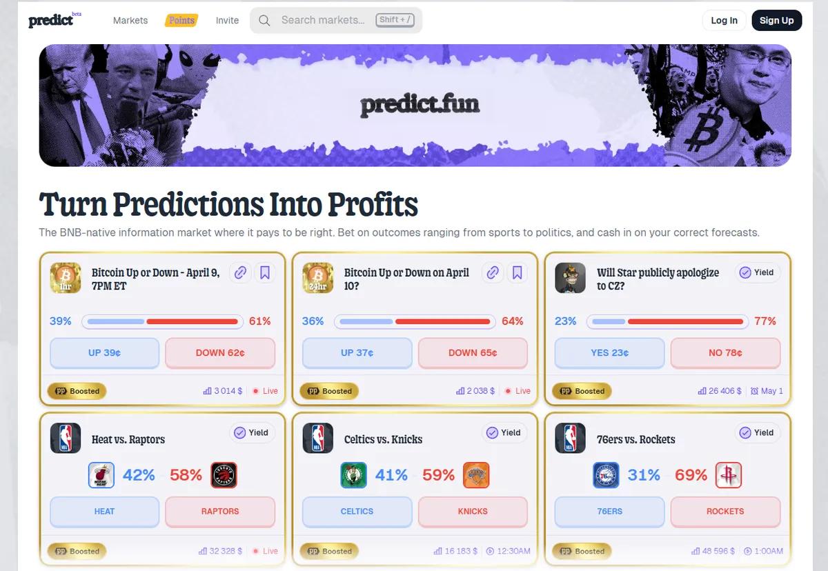 Binance Wallet integrerer Predict.fun-forudsigelsesmarkeder på BNB-kæden
