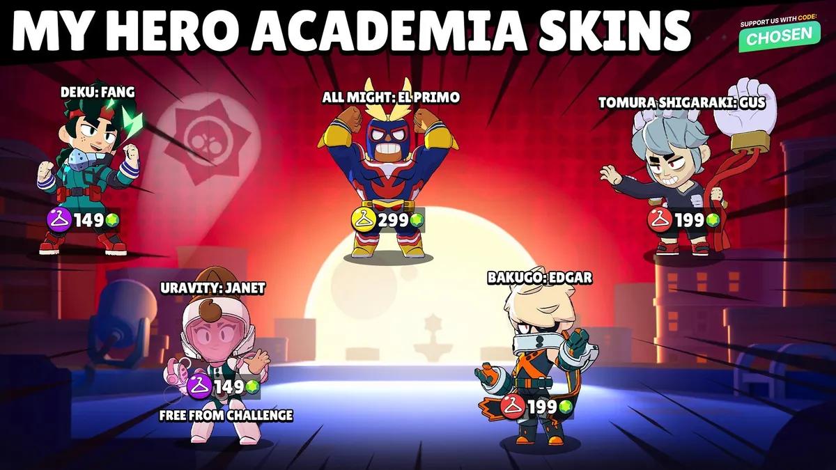 Brawl Stars x My Hero Academia — Alle skins afsløret til Starr Patrol-sæsonen