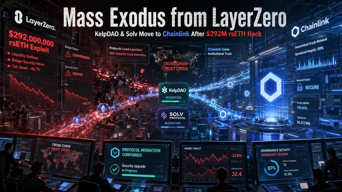 Masseflugt fra LayerZero: KelpDAO og Solv Protocol migrerer til Chainlink efter $292 mio. rsETH-hack