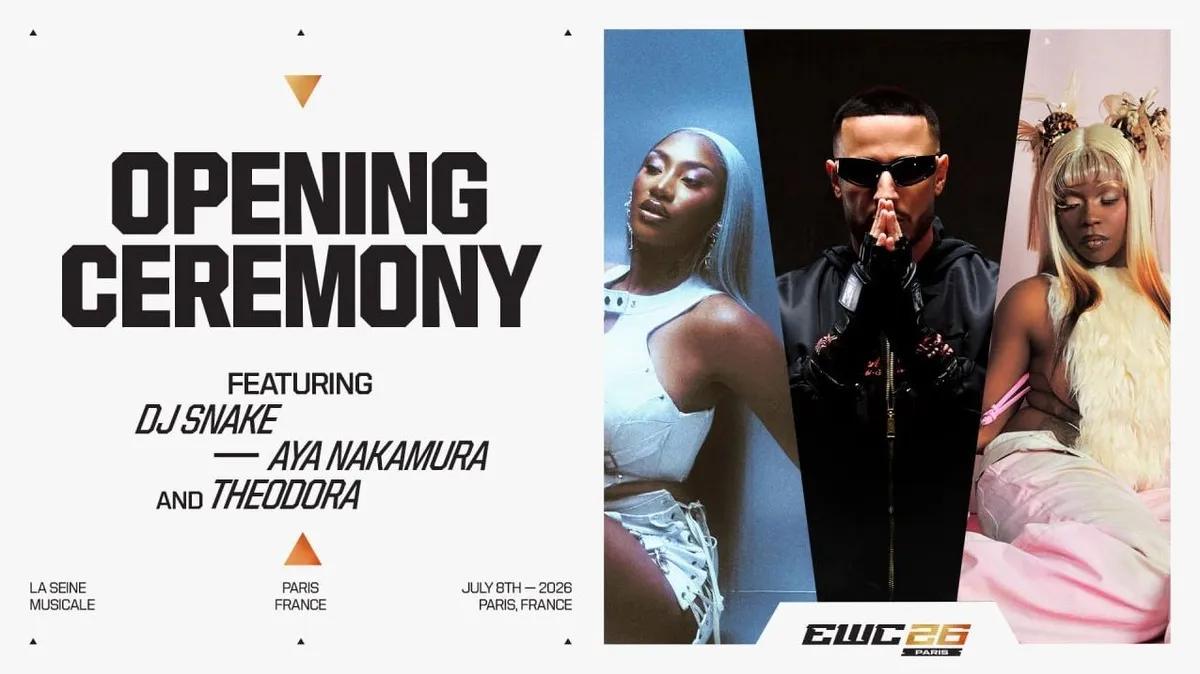 Aya Nakamura, DJ Snake og Theodora er hovednavne ved åbningsceremonien for esports-VM i 2026