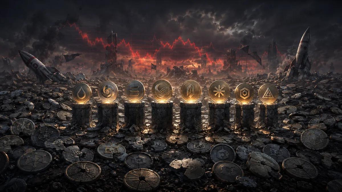 Kun 8 ud af 113 større altcoins, der er lanceret siden 2024, handles stadig til en kurs over deres lanceringskurs