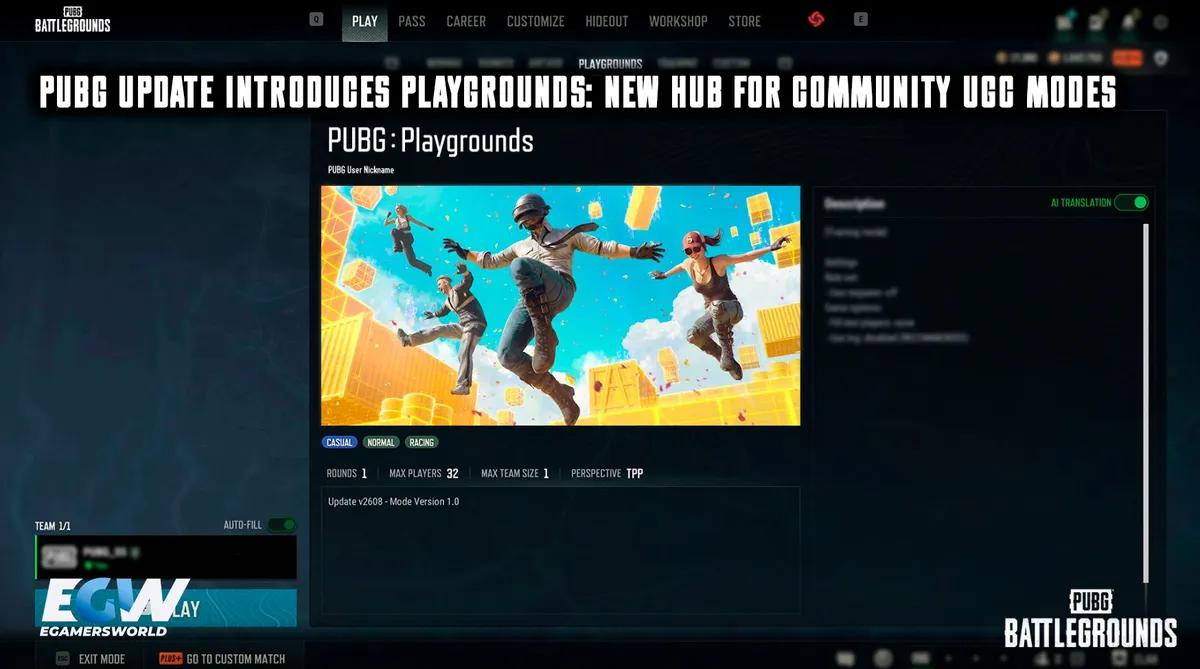 PUBG-opdatering introducerer »Playgrounds«: Et nyt samlingssted for brugergenererede spiltilstande