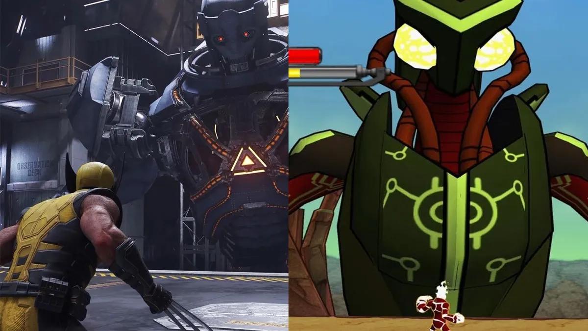 Kampen mod Sentinel i Marvels »Wolverine« minder meget om spillet »Ben 10« til PlayStation 2
