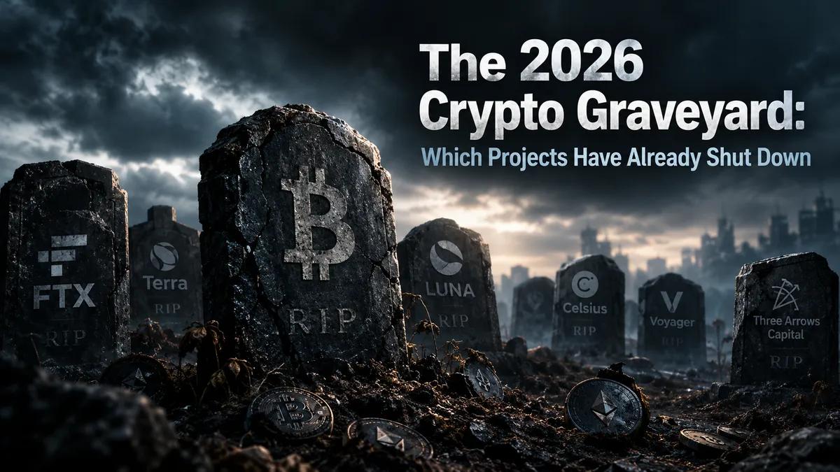 Kryptokirkegården i 2026: Hvilke projekter er allerede lukket ned