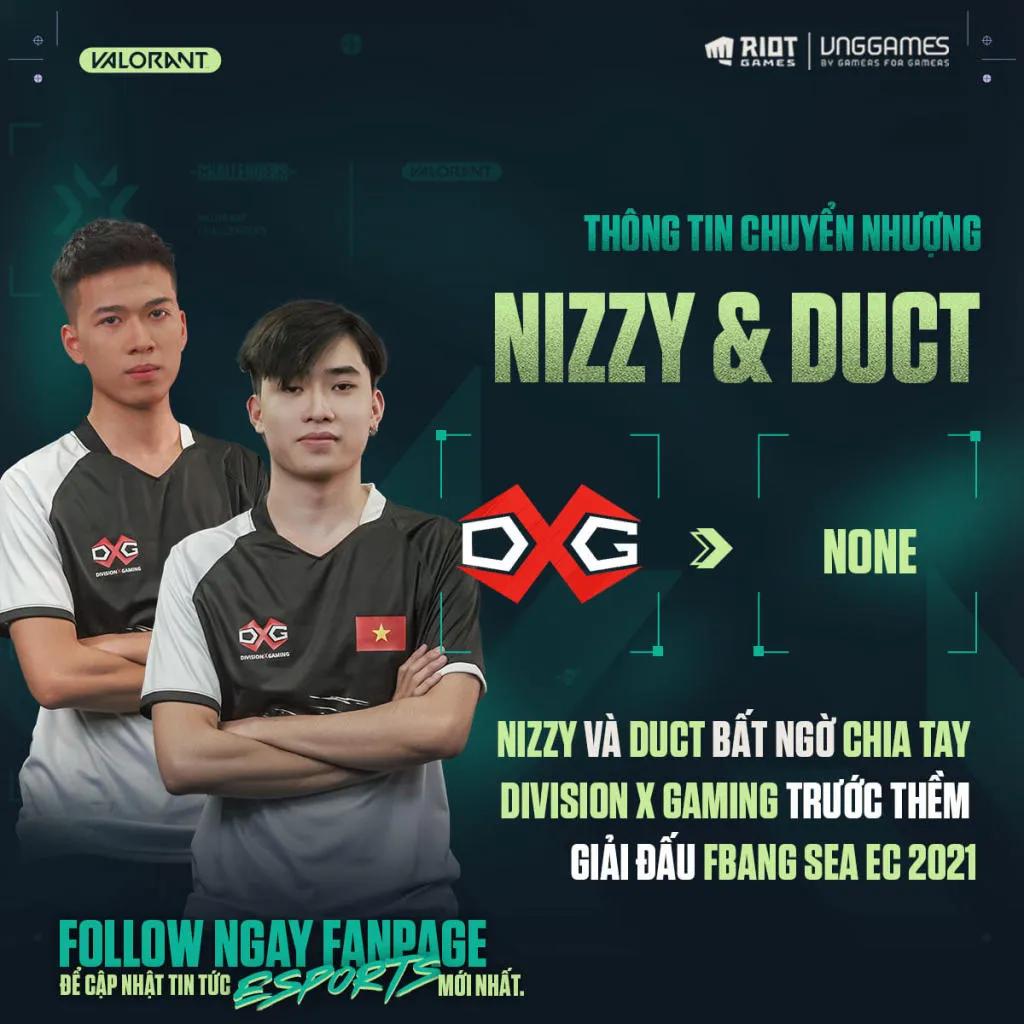 DivisionX Gaming gik fra hinanden med DucT og Nizzy