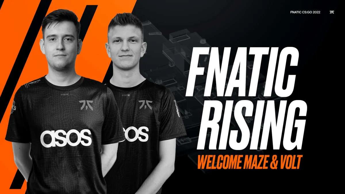 Maze og Volt sluttede sig til fnatic Rising