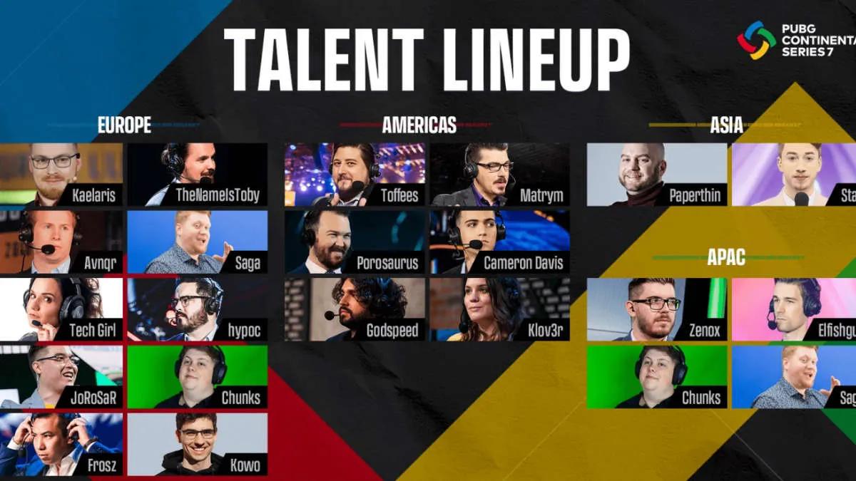 PUBG Continental Series 7 Talent Lineup afsløret