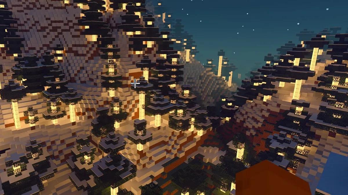 Minecraft's Glitch Artistry: Player Turns Bug into Mesmerizing Glowing Trees