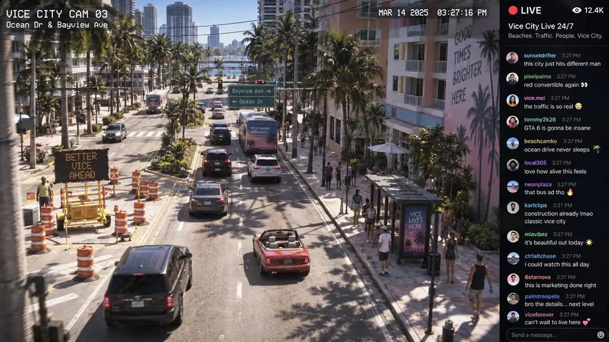 Brugere kommer med et nyt forslag til markedsføringen af GTA 6 – overvågningskameraer rundt om i Vice City, der er i drift døgnet rundt