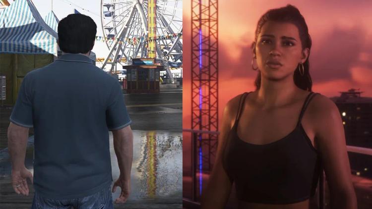 GTA 6-lanceringstrailer genskabt i GTA 5, der viser forskellen i grafik og detaljeniveau