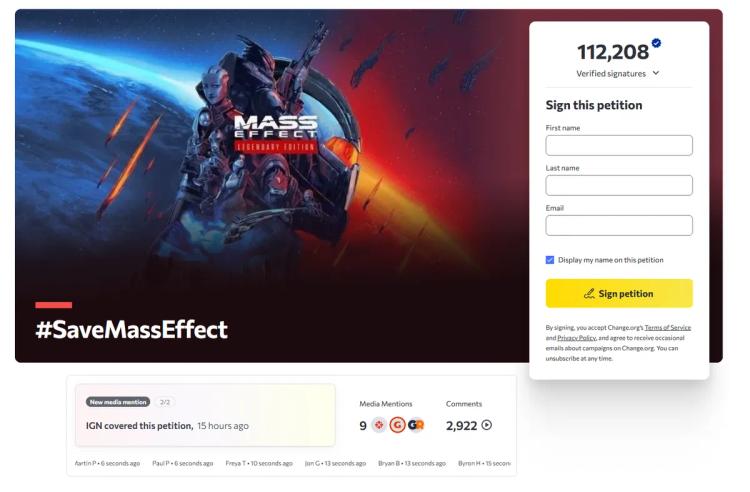 Fans lancerer underskriftsindsamling for at redde Mass Effect 5 - Den har allerede mere end 100.000 underskrifter