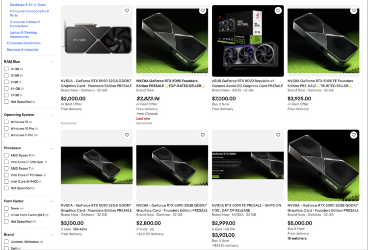 GeForce RTX 5090 på eBay for op til $7.000 forud for lancering 1