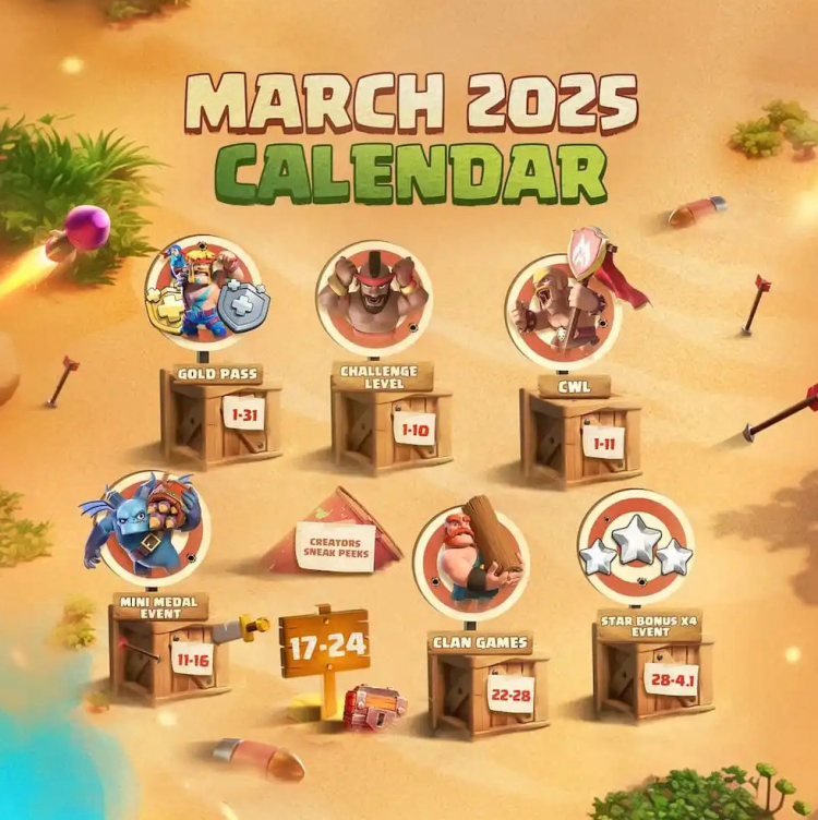 Clash of Clans March 2025 Events: Action Heroes Season, Clan Games & Massive Rewards! 1