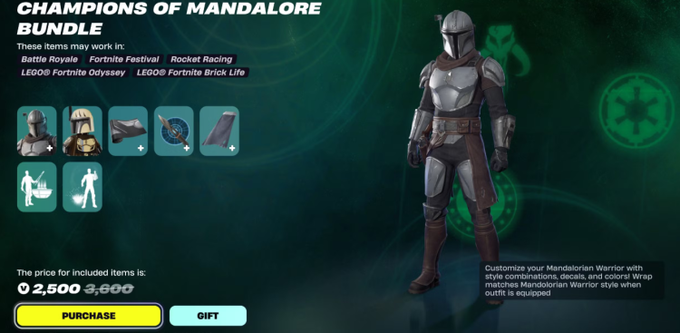 Fortnite: Mandalorian Warrior Skin, der kan tilpasses - fuld fremvisning og prisguide 1