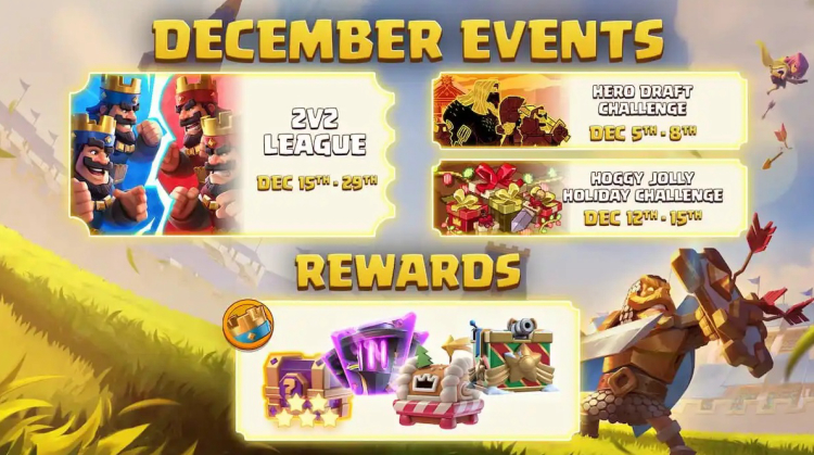 December 2025 i Clash Royale: 2v2 League vender tilbage + Gratis helte-giveaway! 1