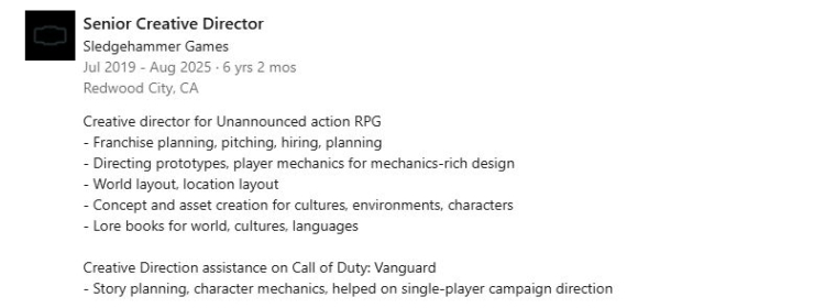 Call of Duty-udviklere arbejder på et nyt action-RPG-videospil 1
